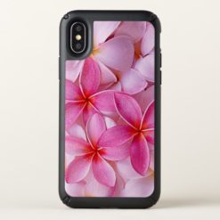 Elegant Chic Pastel Pink Hawaiian Plumeria Flowers Speck iPhone X Case