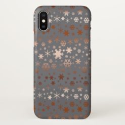 Elegant Christmas snowflake pattern rose gold iPhone X Case