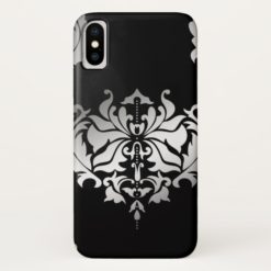 Elegant Damask - Black iPhone X Case