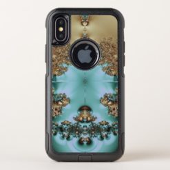 Elegant Royal Gold and Aqua OtterBox Commuter iPhone X Case