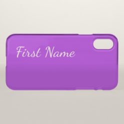 Elegant Violet Background and White Name iPhone X Case
