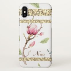 Elegant Watercolor Floral Design iPhone X Case