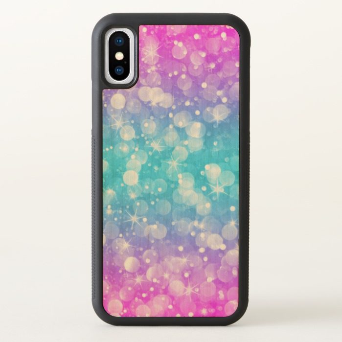 Elegant colorful bokeh glitter iPhone x Case