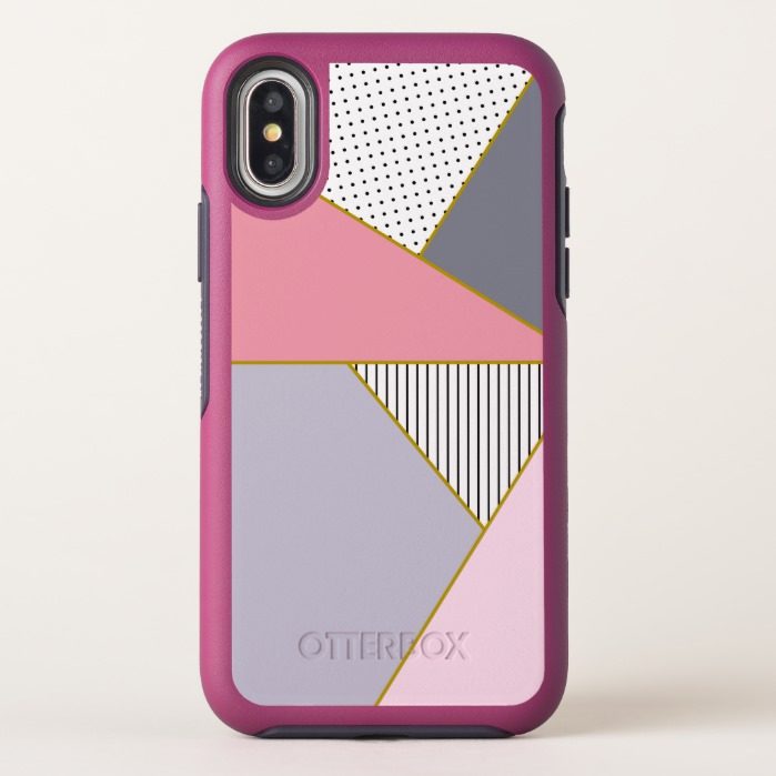 Elegant geometric stripes polka dots pastel OtterBox symmetry iPhone x Case