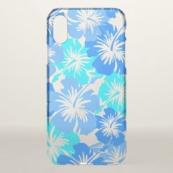 Epic Hibiscus Hawaiian Floral Aloha - Blue iPhone X Case