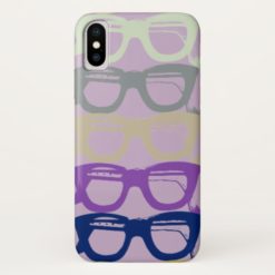 Eyeglasses Cool Retro Purple Safety Glasses iPhone X Case