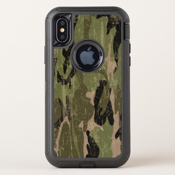 Faded Green Camo OtterBox Defender iPhone X Case