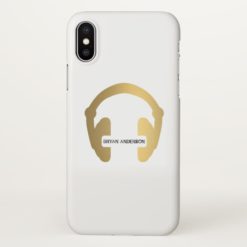 Faux Gold DJ Headphone iPhone X Case