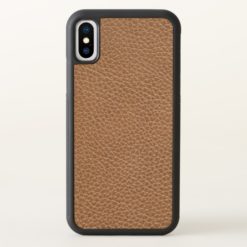 Faux Leather Natural Brown iPhone X Case