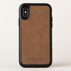 Faux Natural Brown Leather OtterBox Symmetry iPhone X Case