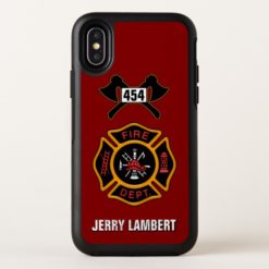 Fire Department Firefighter Badge Name Template OtterBox Symmetry iPhone X Case