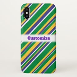 Flag of Brazil Inspired Colored Stripes Pattern iPhone X Case