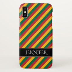 Flag of Lithuania Inspired Colored Stripes Pattern iPhone X Case