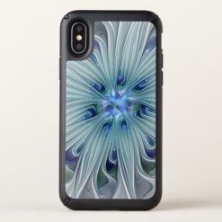 Floral Beauty Abstract Modern Blue Pastel Flower Speck iPhone X Case