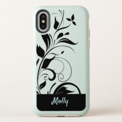 Floral Monogram Style OtterBox Symmetry iPhone X Case