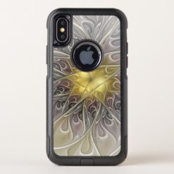 Flourish With Gold Modern Abstract Fractal Flower OtterBox Commuter iPhone X Case