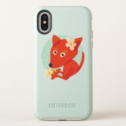 Flowers And Cute Fox OtterBox Symmetry iPhone X Case