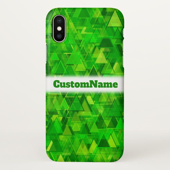 Forest of Green Triangle Shapes Pattern; Name iPhone X Case