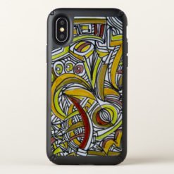 Fossils-Abstract Art Geometric Doodle Speck iPhone X Case