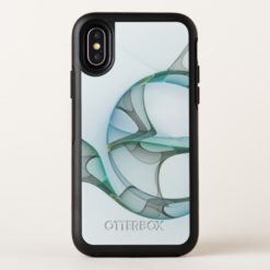 Fractal Art Blue Turquoise Gray Abstract Elegance OtterBox Symmetry iPhone X Case