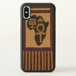 Fringes Africa Symbols Crochet Print Wood Bumper iPhone X Case