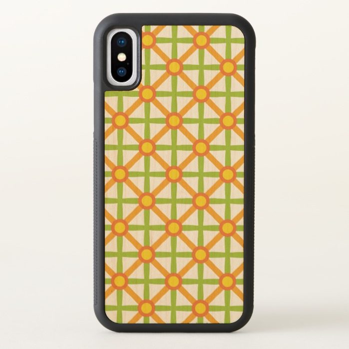 Funky Green & Orange Pattern iPhone X Case