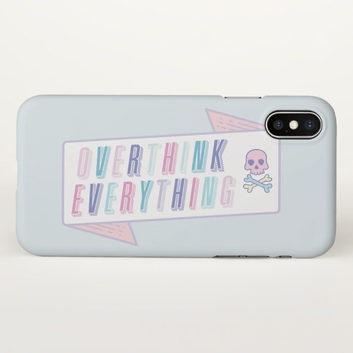 Funny Quote Illustration Overthink Case
