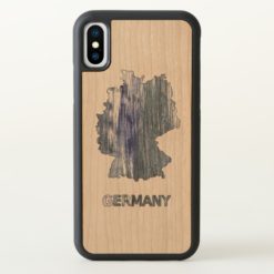 Germany map outline Weldon Blue watercolor iPhone X Case