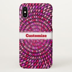 Girly Pink & Purple Swirly Pattern Custom Name iPhone X Case