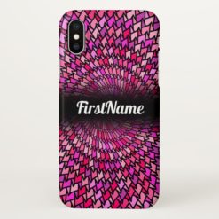 Girly Pink & Purple Swirly Pattern w/ Custom Name iPhone X Case