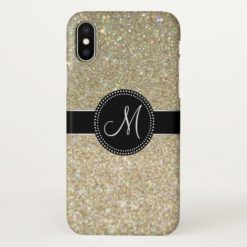 Glitter Monogram iPhone X Case