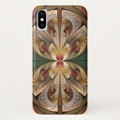 Gold Abstract Butterfly Stained Glass Pattern iPhone X Case