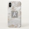 Gold Marbled Monogrammed iPhone X Case