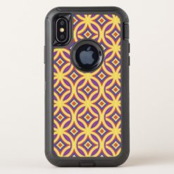 Gold Rings Pattern With Purple Red and Blue OtterBox Defender iPhone X Case