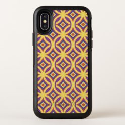 Gold Rings Pattern With Purple Red and Blue OtterBox Symmetry iPhone X Case