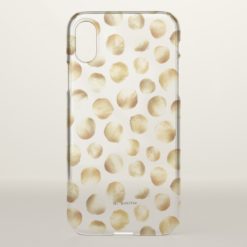 Gold Watercolor Dots iPhone X Case