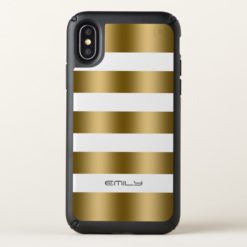 Gold & White Stripes Pattern Speck iPhone X Case