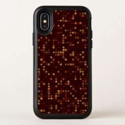 Gold and Red Squares Pattern on Red OtterBox Symmetry iPhone X Case