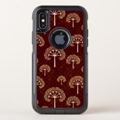 Gold and White Apple Trees on Red OtterBox Commuter iPhone X Case