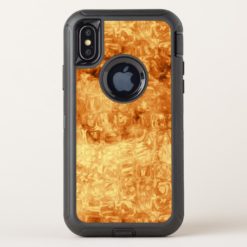 Golden Abstract Daisy Pattern OtterBox Defender iPhone X Case