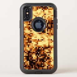 Golden Copper Mosaic Pattern OtterBox Defender iPhone X Case