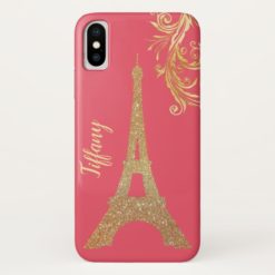 Golden Eiffel Tower Custom iPhone X Case