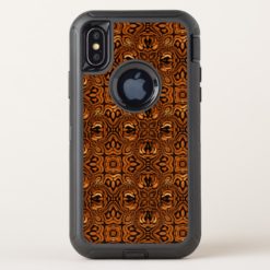 Golden Geometric Tribal Pattern OtterBox Defender iPhone X Case