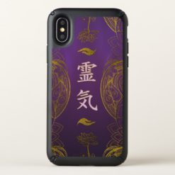 Golden Reiki Healing Symbols with lotus Speck iPhone X Case