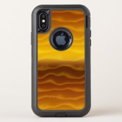 Golden Waves Abstract Pattern OtterBox Defender iPhone X Case