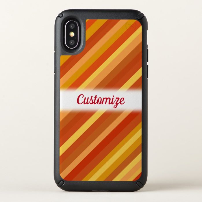 Goldfish-Inspired Colored Stripes Pattern + Name Speck iPhone X Case