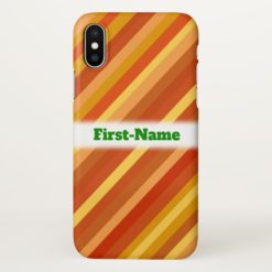 Goldfish-Inspired Colored Stripes Pattern; Name iPhone X Case