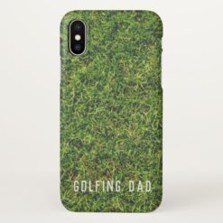 Golfing Dad Green Grass iPhone X Glossy Case