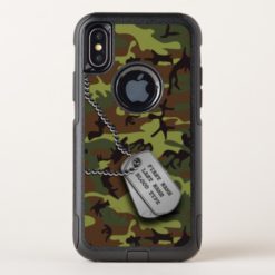 Green Camo w/ Dog Tag OtterBox Commuter iPhone X Case