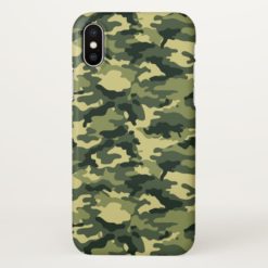 Green Camouflage Pattern iPhone X Case